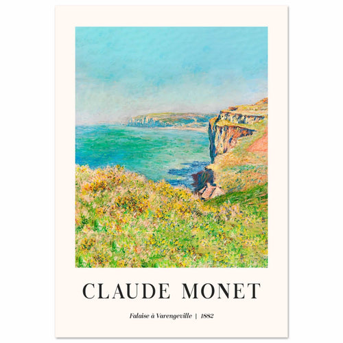 Artfulprints Poster met Lijst Claude Monet - Falaise à Varengeville   - 30x40 cm - Meerkleurig