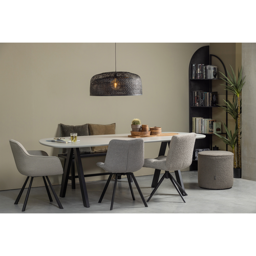 WOOOD bankje Imme - Grenen - Zwart - 45x110x35