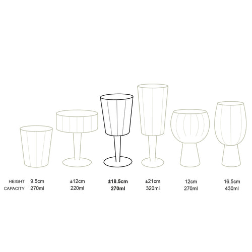vtwonen - Wijnglazen - Groen - Glas - Set van 4