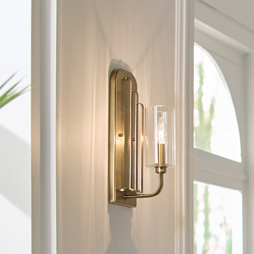 Elstead Kichler Kimrose Wandlamp geborsteld natuurlijk messing