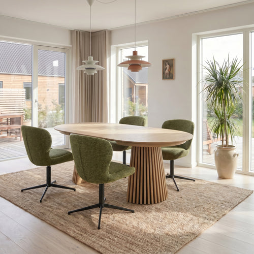 Furnhouse eetkamerstoel Nicklas - Groente - Stof (Bouclé) - Set van 6