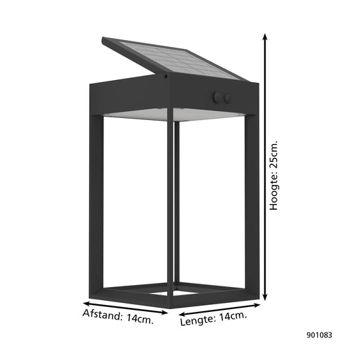 EGLO solar wandlamp buiten Suzzara - led - 25 cm - zwart - vtwonen shop