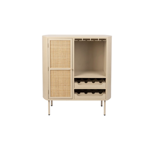 Housecraft living Amaya Wijnkast/ Drankkast/ Barkast Laag Rotan - Beige - vtwonen shop