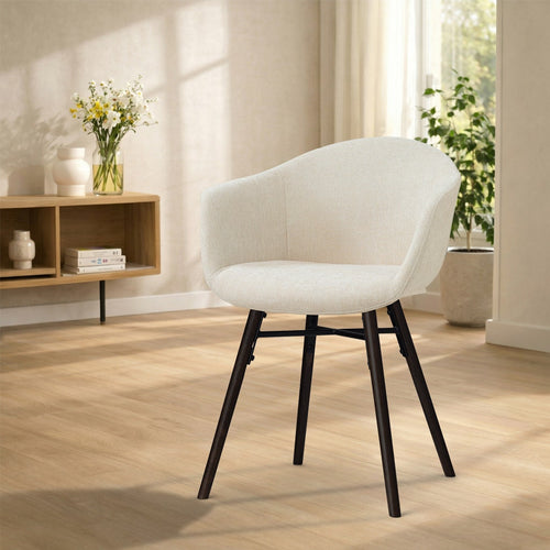 Nolon Nena-Otis Eetkamerstoel Cottonbeige - Zwart Houten Onderstel