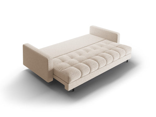 Cosmopolitan Design Slaapbank met opbergdoos Bali 3-zits, boucle beige - 84x222x105cm