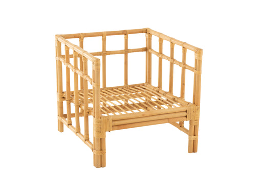 J-Line stoel Elise + kussen - rotan/textiel - naturel/wit - vtwonen shop