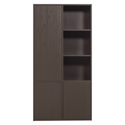 WOOOD opbergkast links Meggy - Grenen hout - Middenbruin - 215x108x40