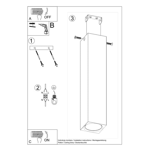 Sollux Lighting Plafondlamp KEKE 30 eik - 6x6x30cm