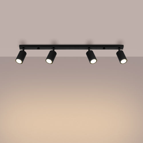 Sollux Lighting Plafondlamp KARBON 4L zwart - 81x6,5x16,5cm