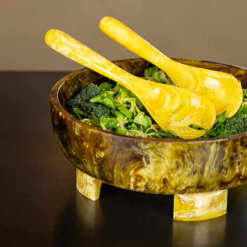 Brût Homeware | Salade bestek | Sla couvert | Pavone | Geel