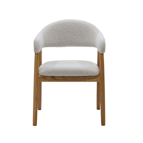 DÉJA Living Eetkamerstoel Noémi - Eikenhout/Polyester - Beige - Set van 2