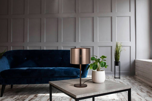 Stars of Light tafellamp Saganto 1 - e27 - 66 cm - bruin/koper