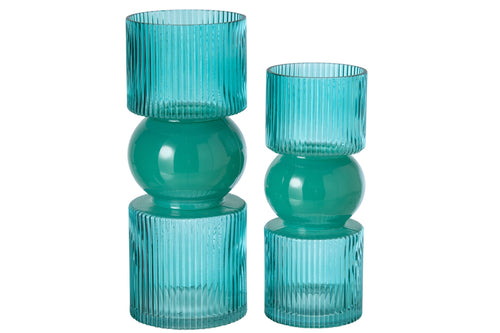 J-Line vaas - glas - turquoise - large