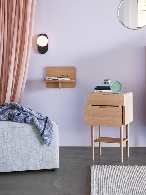 Hübsch wandplank Less - mdf/okoumé fineer - 35x22xh25cm