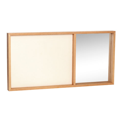 Hübsch bord Combine - canvas/spiegelglas/mdf/eikenfineer - 80x5xh40cm