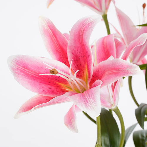 Mica Decorations Tijgerlelie Kunstplant in Bloempot Stan - H47 x Ø45 cm - Fuchsia