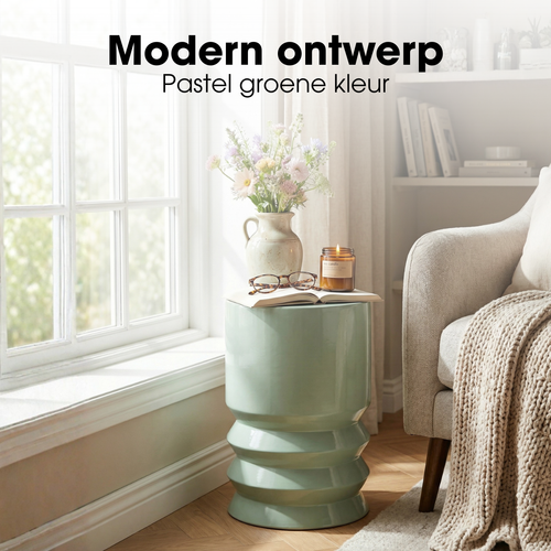 Mica Decorations Mart Bijzettafel – Bijzettafel Rond – Tafeltje – Koffietafel – Bijzet Tafel voor Woonkamer – Ook als Plantentafeltje