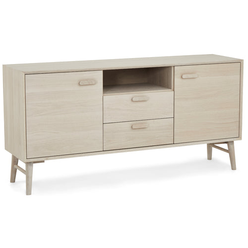 Furnhouse 3-deurs dressoir Porto - Witte olie - MDF, Eikenfineer - 42x160x79