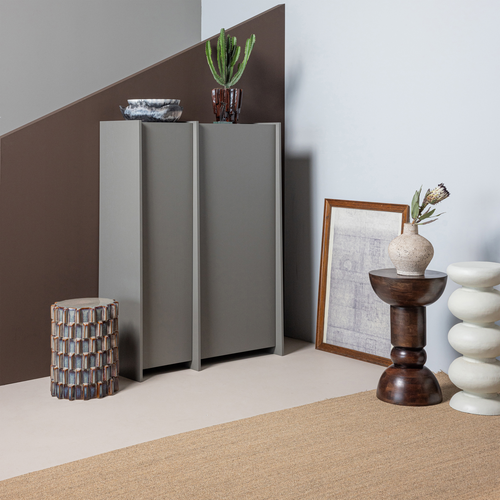 WOOOD bijzettafel Emel - Mangohout - Donkerbruin - 63x40x40