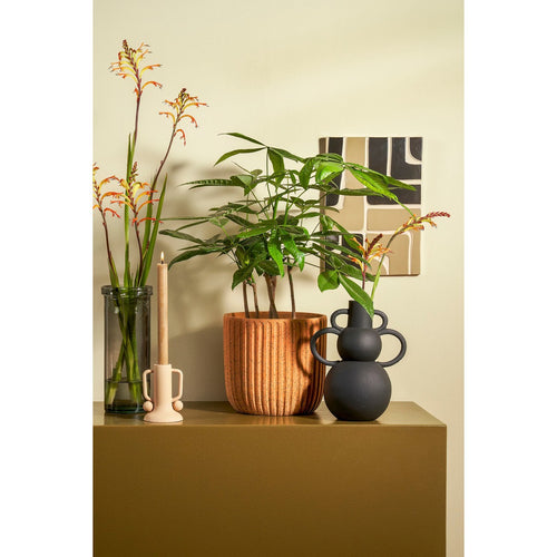 Mica Decorations Ula Kandelaar - H12 x Ø8 cm - Metaal - Beige
