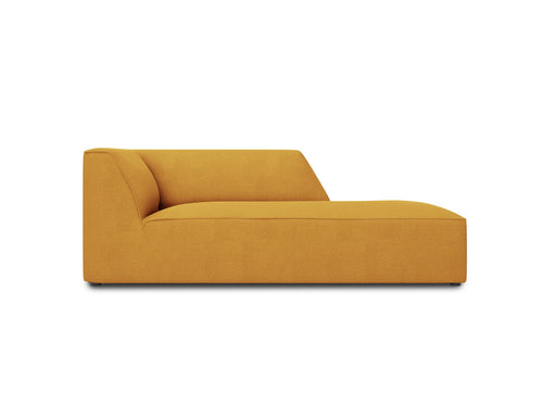 Micadoni - Rechter chaise longue "Ruby" structurele stof, geel - 180x93x69cm