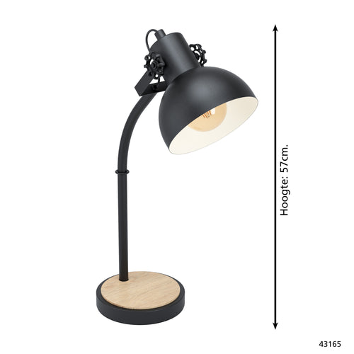 EGLO tafellamp Lubenham - e27 - 57 cm - zwart, bruin - vtwonen shop