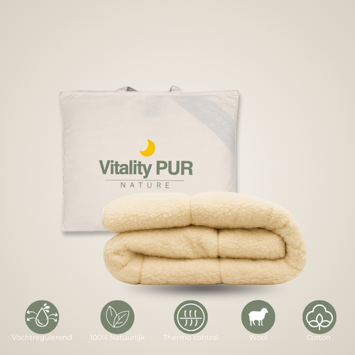 Vitality Pur - Wollen onderdeken - Natuurlijk warm slaapcomfort - 160x200cm