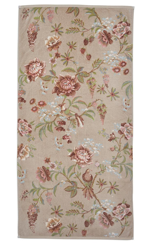 Pip Studio badlaken Secret Garden - 70x140 cm - khaki - vtwonen shop