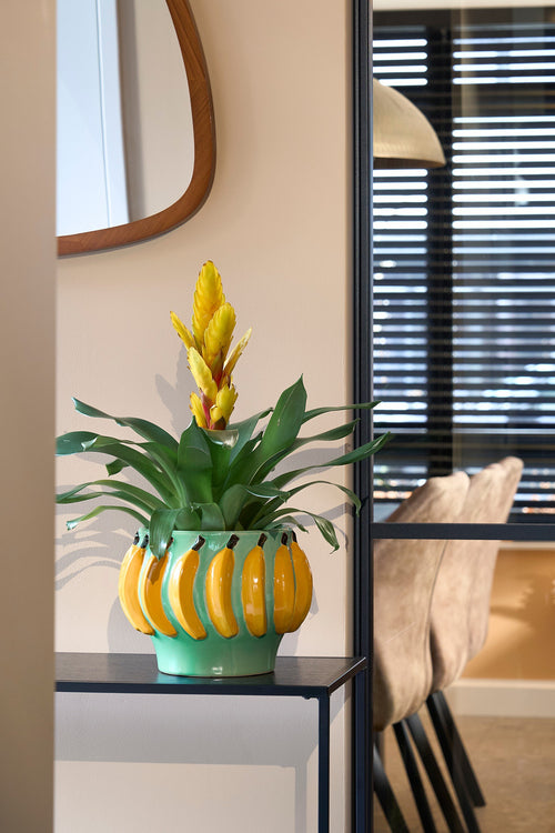 Mica Decorations Moza Bloempot Binnen - H18 x Ø24 cm - Keramiek - Lichtgroen