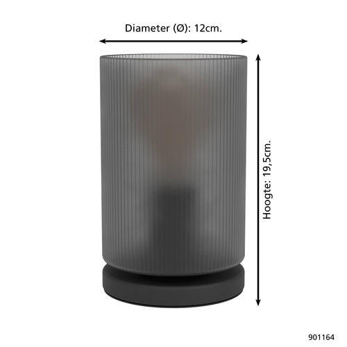 EGLO tafellamp Colomera - e27 - 19,5 cm - zwart/mat grijs - vtwonen shop