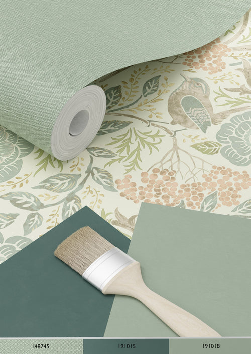 ESTAhome behang bloemen en vogels in art nouveau stijl meerkleurig 53 cm x 10.05 m 139323
