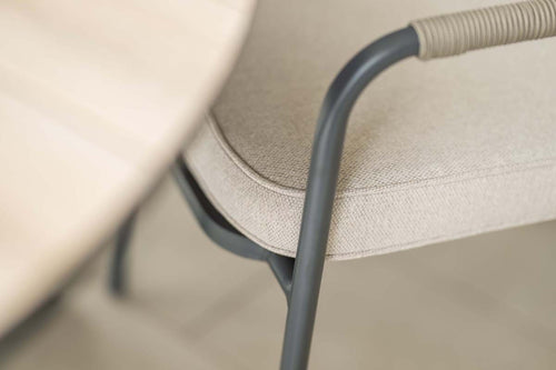 Venice dining fauteuil - carbon black - rope taupe - desert sand - vtwonen shop