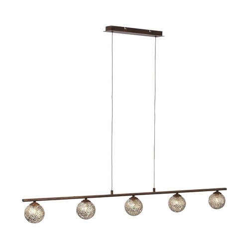 Paul Neuhaus hanglamp Greta - 5 lichts - 132  x 150   cm - bruin - vtwonen shop