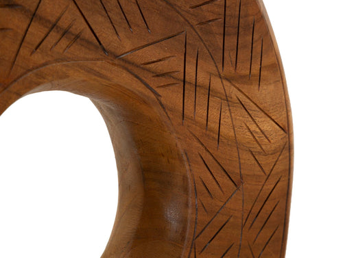 Ronde houten sculptuur 35x10x58 cm