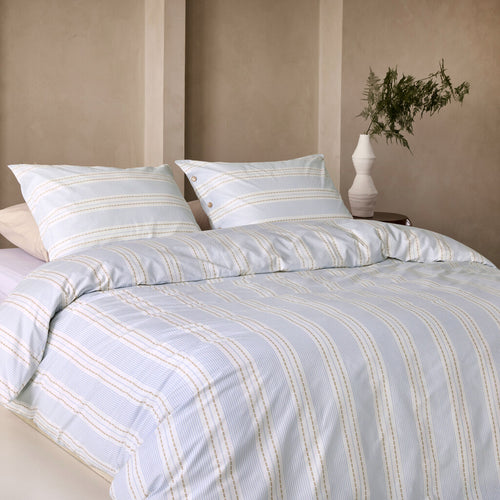 Walra - Dekbedovertrek Remade Striped Harmony - 200x220 cm - Off White / Blauw
