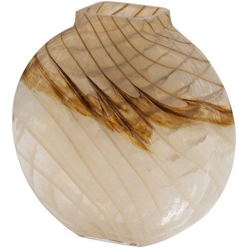 WOOOD vaas Norbert - Handgevormd - Glas - Bruin - 26x25x8