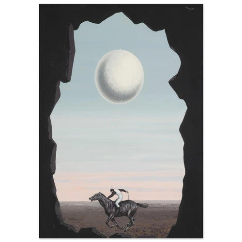 Artfulprints Poster met Lijst René Magritte - Le jockey perdu   - 70x100 cm - Blauw