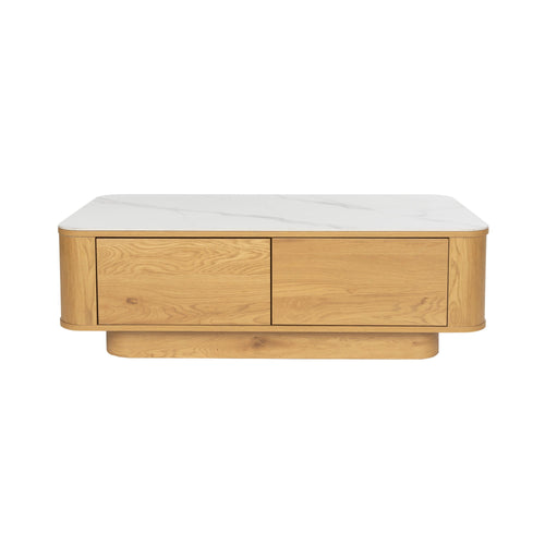 Housecraft Living Almira Salontafel 120x60 cm Hout/ Marmerlook Naturel