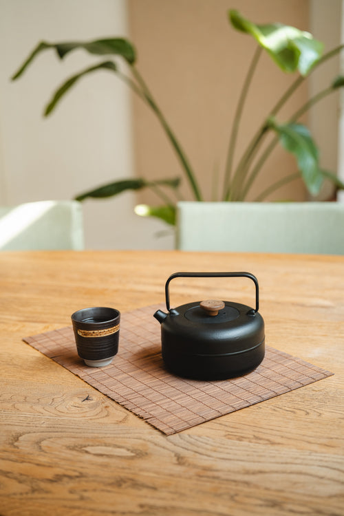 Tea set Matcha 1.2L black with 2 mugs Tea set Matcha 1.2L black with 2 mugs