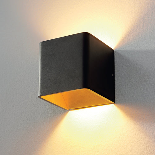 Artdelight Wandlamp Fulda - Zwart/Mat Goud