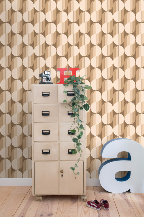 ESTAhome behang retro ornamenten bruin - 50 x 900 cm - 131588