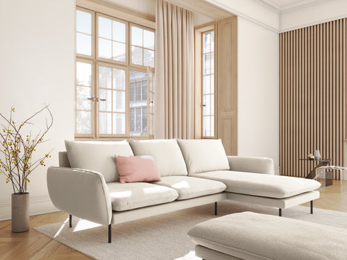 Cosmopolitan Design rechter hoekbank Vienna 5-zits, boucle, beige - 170x255x95cm