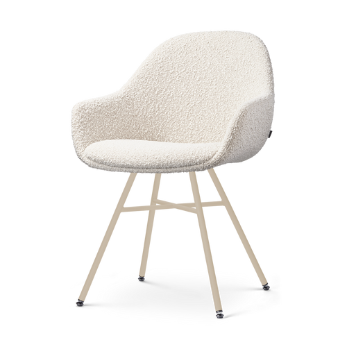 Nolon Noa-Mae eetkamerstoel bouclé beige - beige onderstel
