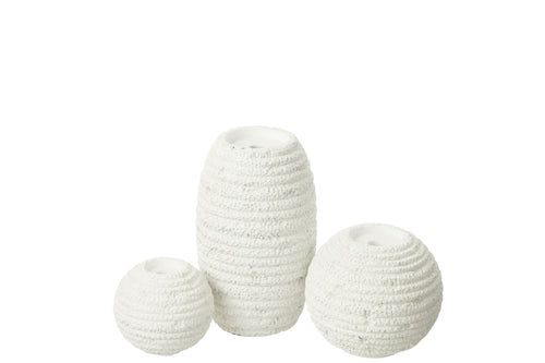 J-Line kandelaar Creta - cement - wit - small