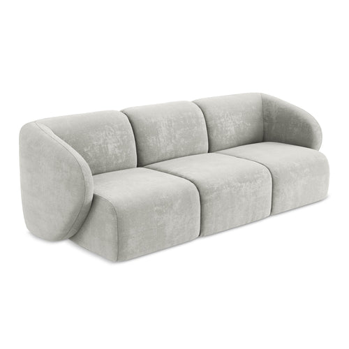 LaMiaSofa 3-zits bank Cervo - chenille stof - lichtgrijs - 244x94x75