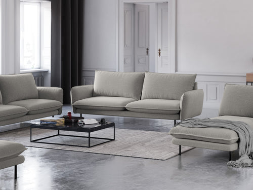 Cosmopolitan Design Bank Vienna 3-zits, structurele stof, lichtgrijs - 92x200x95cm