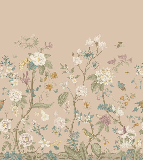 ESTAhome fotobehang bloemen terracotta roze - 2.5 x 2.79 m - 159682
