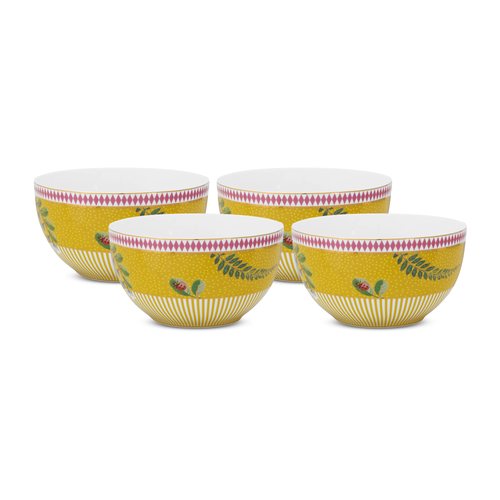 Pip Studio La Majorelle Kommen - Servies - Set van 2 schaaltjes - Geel - 15cm - vtwonen shop