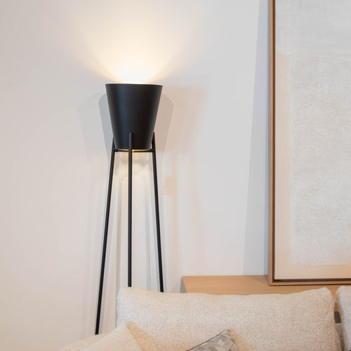 Atmooz vloerlamp Xavier - zwart-goud - Ø 33 x H 150 cm - E27