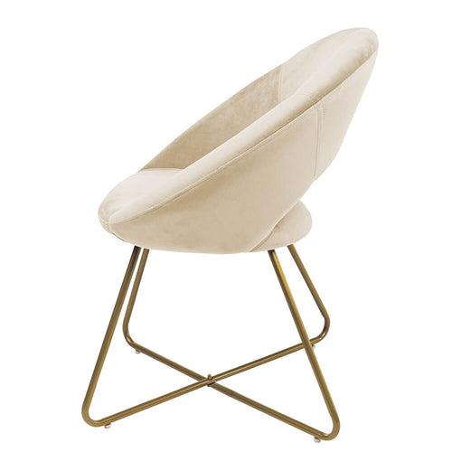 Home Deluxe Fluwelen stoel SELESA Beige - vtwonen shop